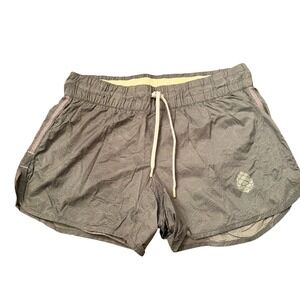 Stio Womens XS Grey Topographic Print Running Shorts Lightweight Hiking Athletic